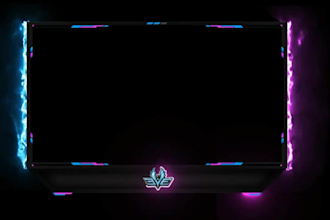 design animated twitch overlay, facecam, screen for stream