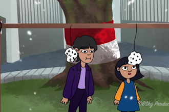 make a short 2d animation from your story in cartoon style