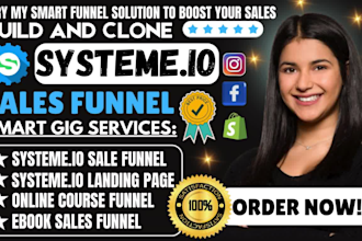 systeme io sales funnel, landing page in systeme io funnel, online course funnel