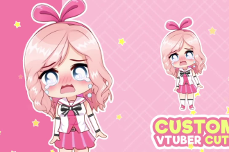 draw a chibi live2d vtuber model and rigging for streamer