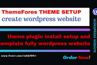 wordpress theme install customize and create website
