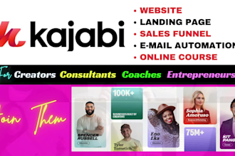 build coaching or online course kajabi website, sales funnel, and landing page