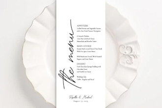 design wedding set menu, drinks menu, bar menu