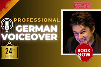 record your professional deep male german voice over