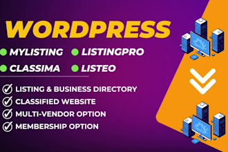 build wordpress listing directory and classified site