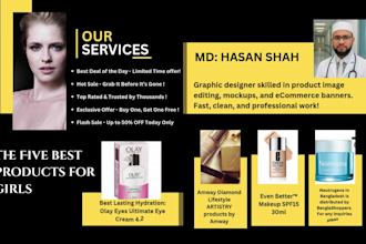 design ecommerce product banner or mockup for amazon, daraz