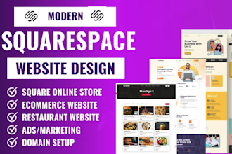 do modern squarespace website design or redesign  website development square seo