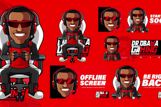 create pro animated overlay for kick ,twitch or facebook gaming