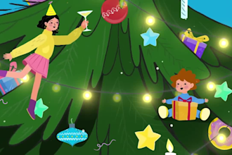 design 2d motion graphics,festive greeting video,text animation, christmas video