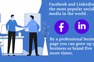 create, setup and optimize facebook business page and linkedin business page