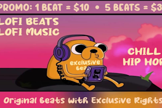 produce chill lofi beats or lofi music with exclusive rights