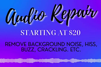 remove background noise and enhance and remaster one contiguous audio file