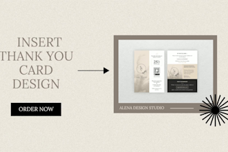 design product insert, thank you card