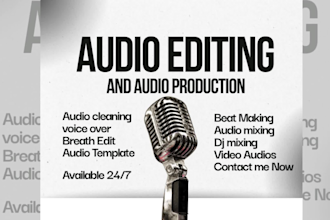 audio edit, clean, fix sound in audio or video
