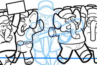 create a funny political cartoon for you
