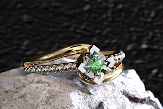 create 3d jewelry design and realistic rendering animation