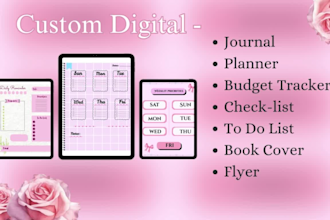 monthly planners, daily journal, notebook design