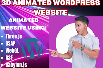 3d interactive wordpress website, motion page builder animation, gsap three js