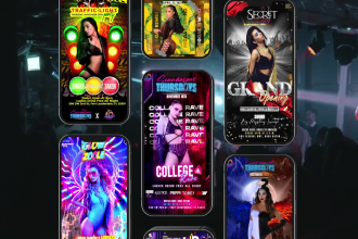 design nightclub, party, dj flyer and motion flyers