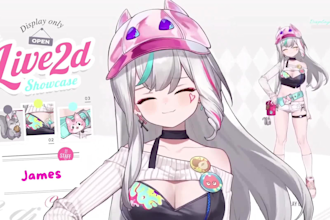 design male, female 2d vtuber model, live2d rigging, vtuber design, vtuber rig