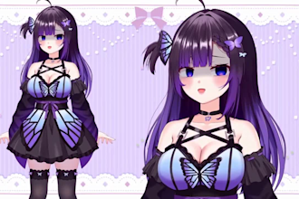 draw live 2d vtuber model, live 2d rigging, vtuber model, vtuber commission