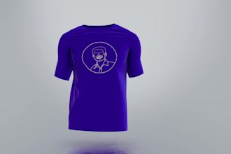 make 3d t shirt mockup with walking animation