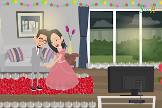 create amazing animated love story, proposal and wedding invitation video