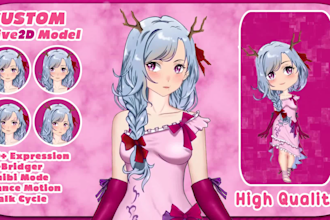 create custom anime vtuber or live2d model with rig for vtuber streamer