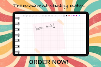 create digital transparent sticky notes, stickers for personel or for etsy