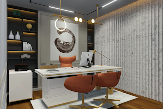 design office interiors with 3d renders