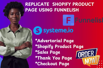 clone funnelish advertorial page shopify product page