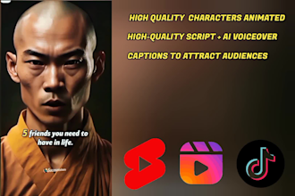 make 100 viral animated character youtube shorts, instagram reels, tiktok video