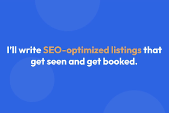 write a top notch vrbo or airbnb listing description with SEO