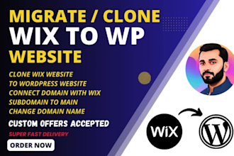 migrate or clone wix website to wordpress website