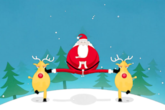 create a funny santa on deer merry christmas video