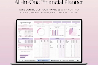 create a budget planner, annual budget tracker, and income expense spreadsheet