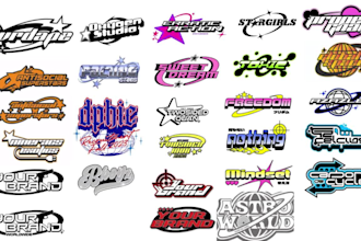 design futuristic y2k streetwear logo lettering unique modern typography styles