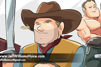 record a deep american male voice for video game or character