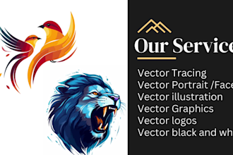 convert raster logo, image in vector file, high resolution