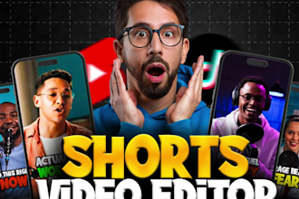 do short video editing for youtube shorts, tik toks, vlog, podcast video editor