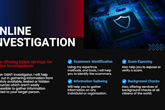 be your private investigator for scammers identification and background check