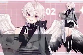 draw and rig 2d vtuber model, 2d vtuber, 2d vtuber avatar, vtuber model
