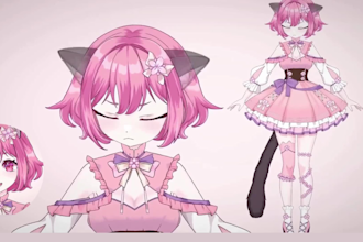 draw and rig live 2d vtuber model, live 2d vtuber model, vtuber commission
