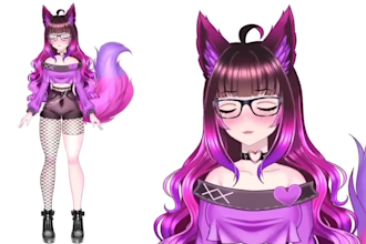 design and rig 2d vtuber model, live2d vtuber design, live2d rigging, pngtuber