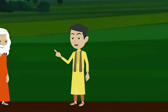 create 2d cartoon animation story and female voice over