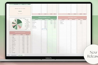 design custome full automation excel google spreadsheet budget planner formulas