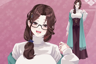 design and rig live2d vtuber model custom 2d vtuber model ready 4 streaming
