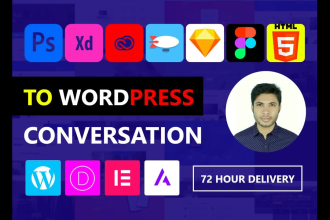 convert PSD, figma, xd to wordpress using astra, elementor or divi
