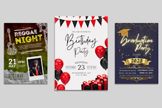 design modern graduation, wedding and party invitation, announcement card