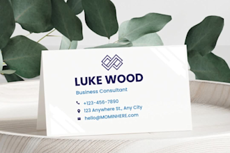 design a professional business card and letter head for your company